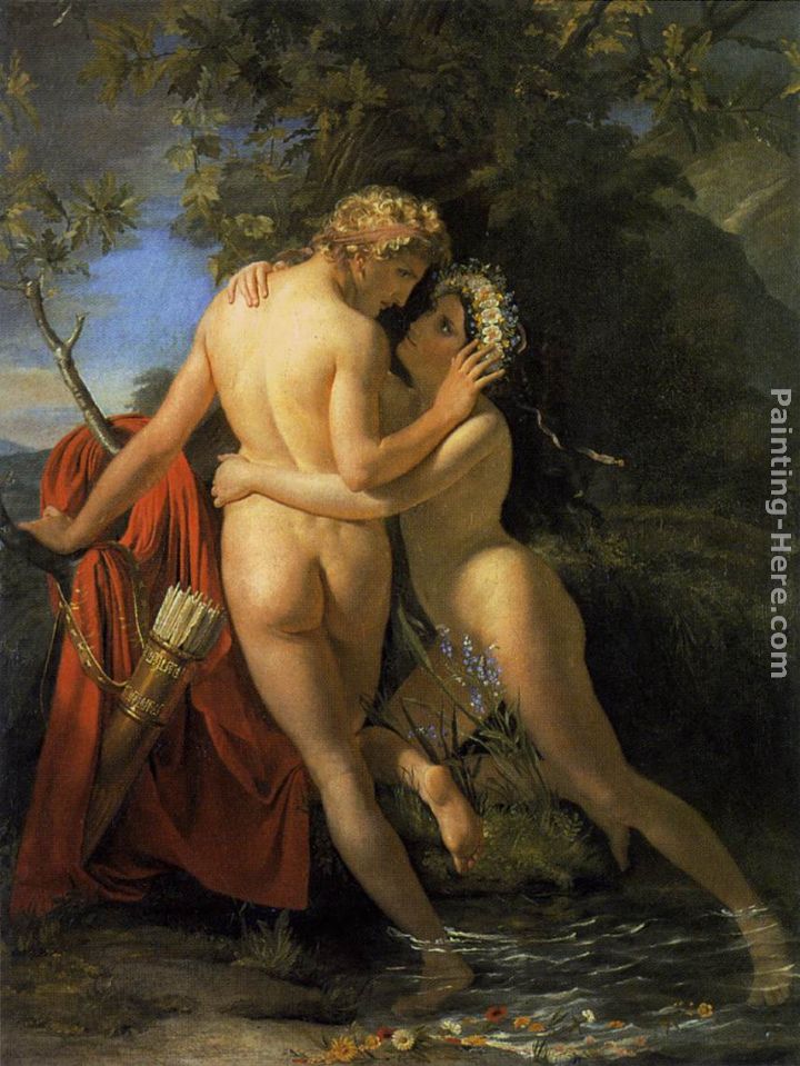 The Nymph Salmacis and Hermaphroditus painting - Francois Joseph Navez The Nymph Salmacis and Hermaphroditus art painting